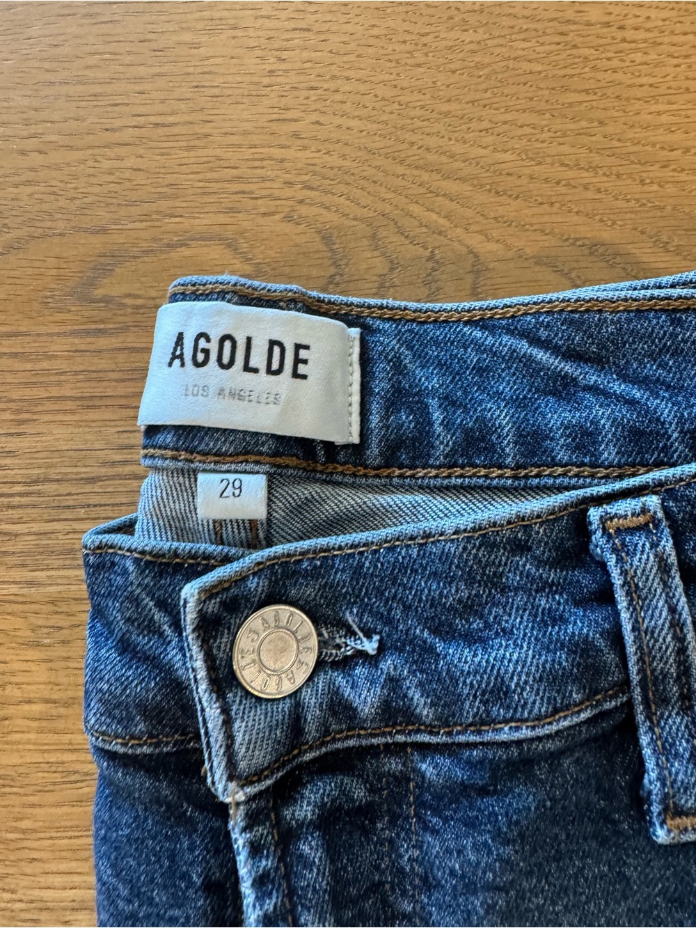 Agolde Women's Dark Blue Ankle Crop Jeans - Picture 2 of 4